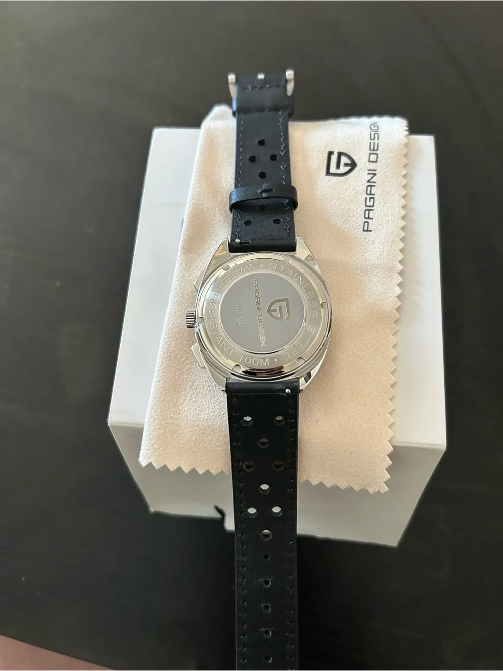 Men's Chronograph Watch - Black/White Dial